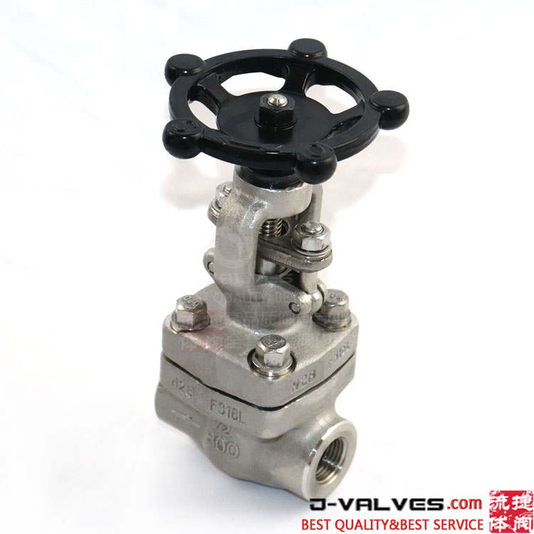 1/2 polegada de 800 lb aço inoxidável F316L Válvula de porta NPT rosqueada