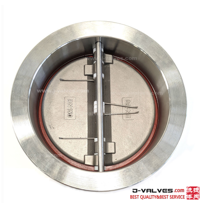 DN150 PN16 Aço inoxidável CF8 SS304 Válvula de retenção de lamas duplas